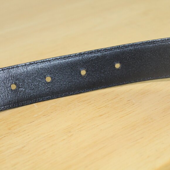 Fossil Black Leather Belt with Ornate Silver Hardware M - Picture 8 of 12